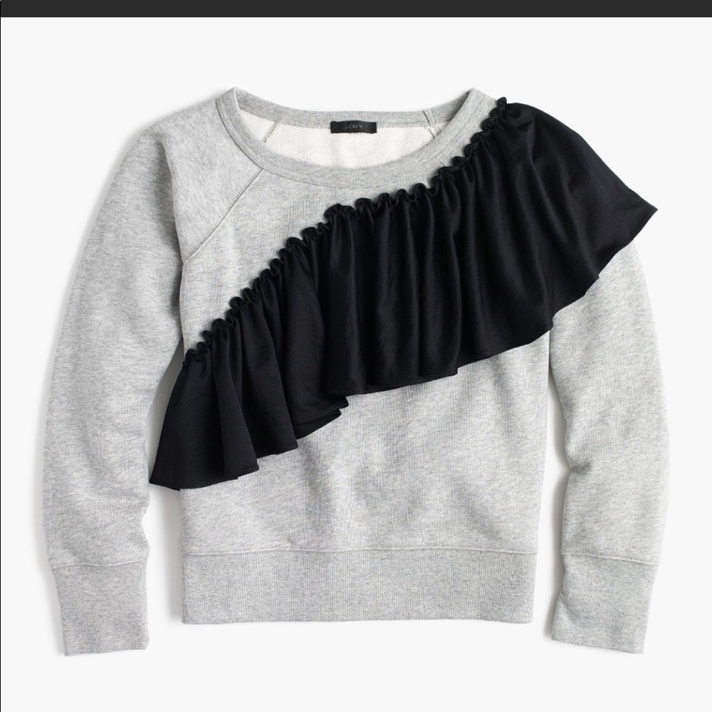 J Crew ruffled sweatshirt